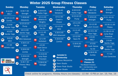 Fitness Schedule 12-31-2025
